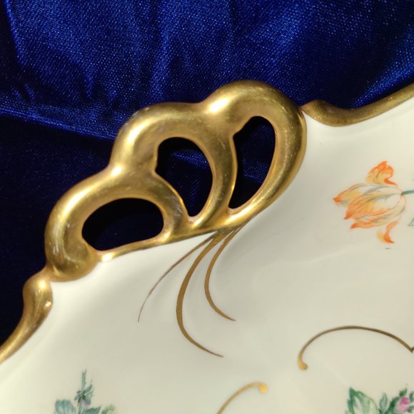 J L Menau Footed Porcelain Center  Bowl - Vintage - Picture 5 of 12